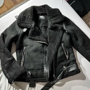 Zara Sherpa/leather jacket